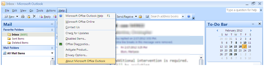 how to check the outlook version